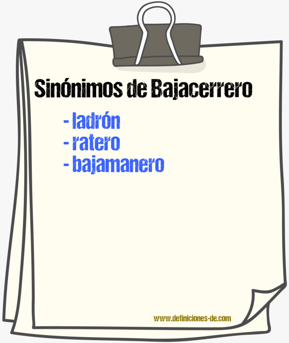 Sinnimos de bajacerrero