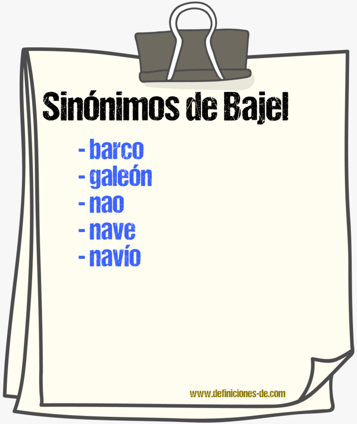 Sinnimos de bajel