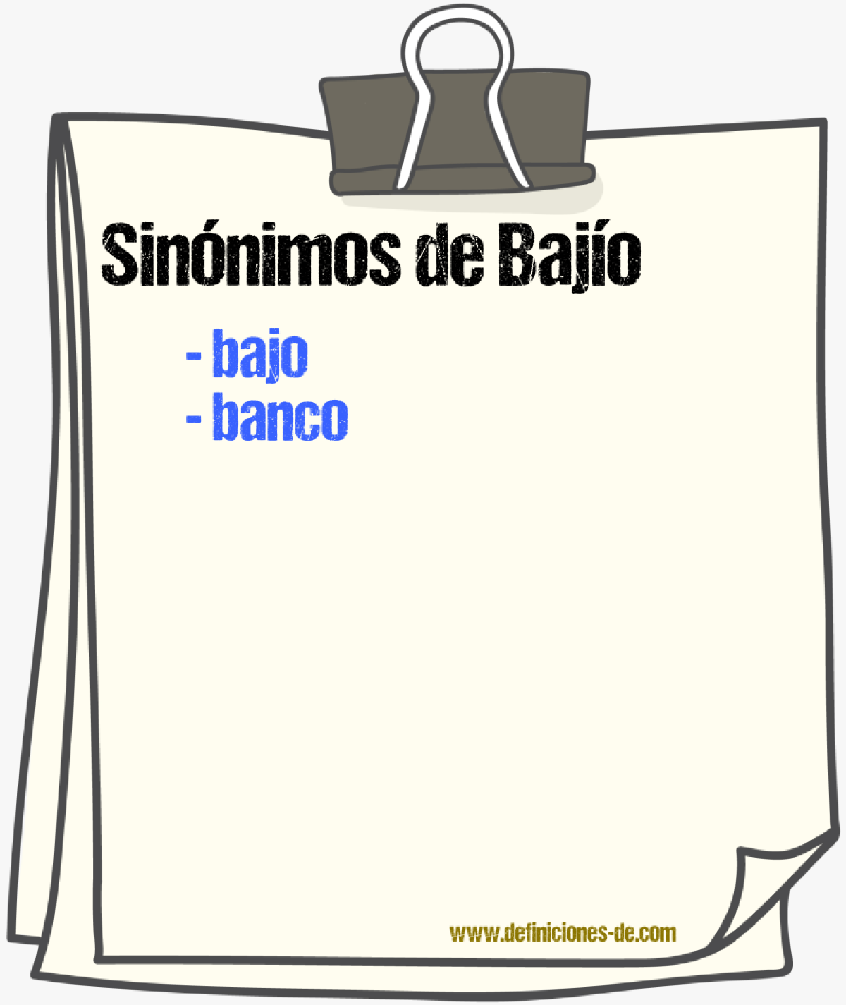 Sinnimos de bajo