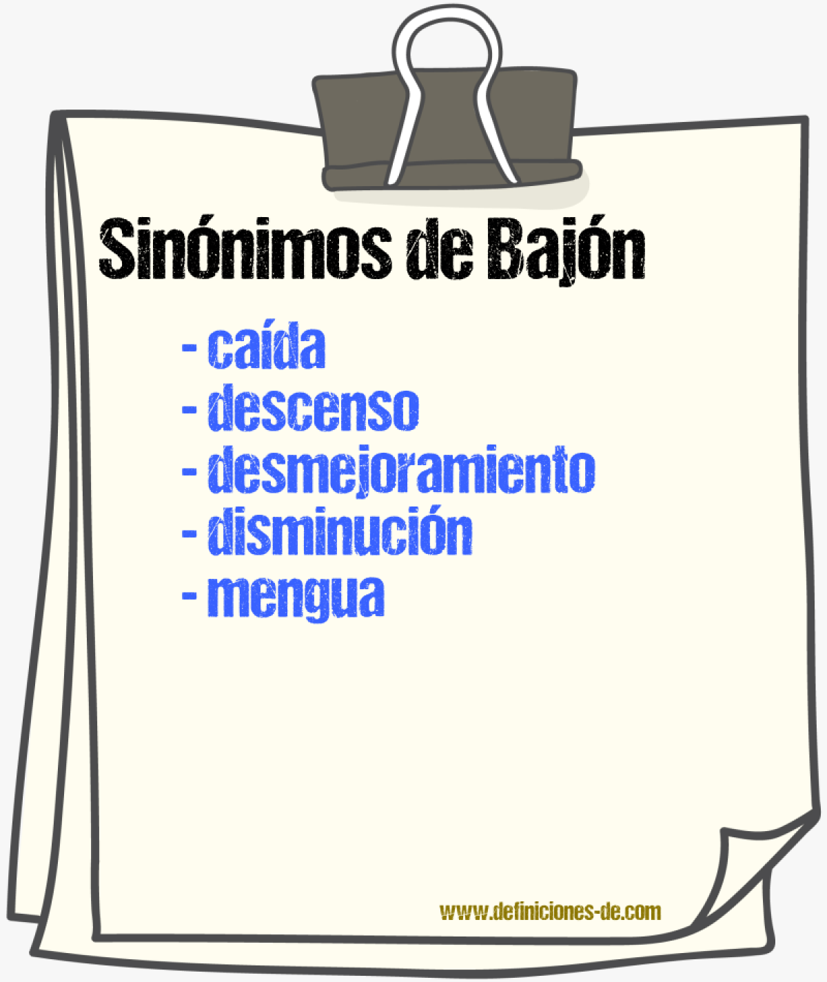 Sinnimos de bajn