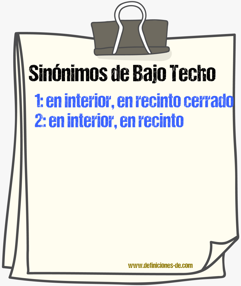Sinónimos de bajo techo