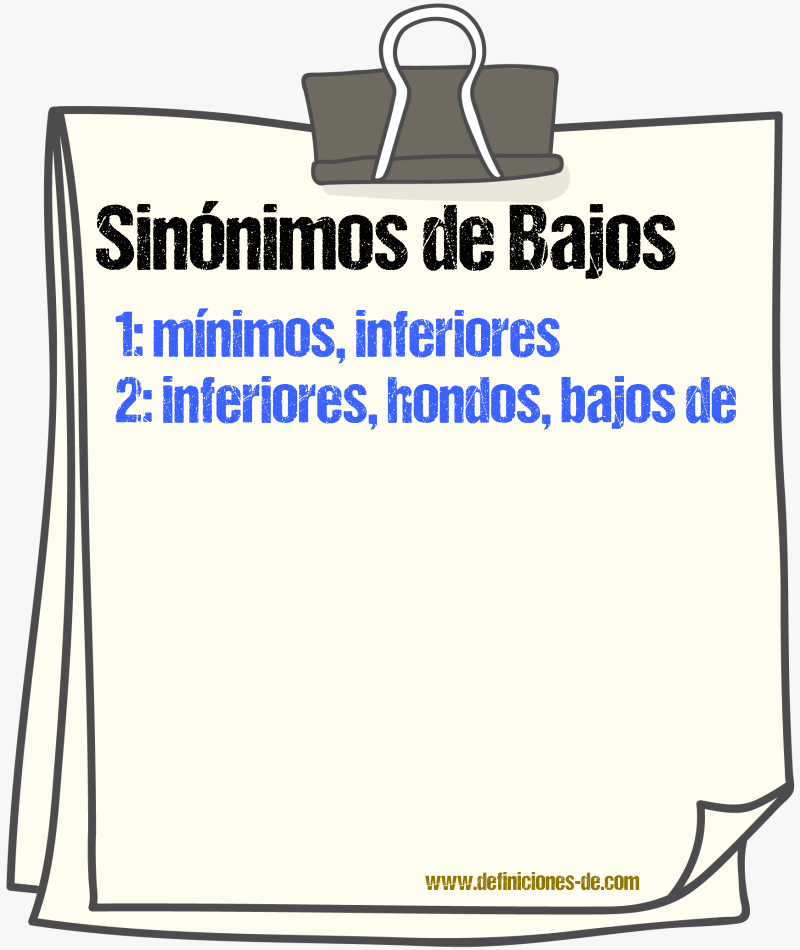 Sinónimos de bajos