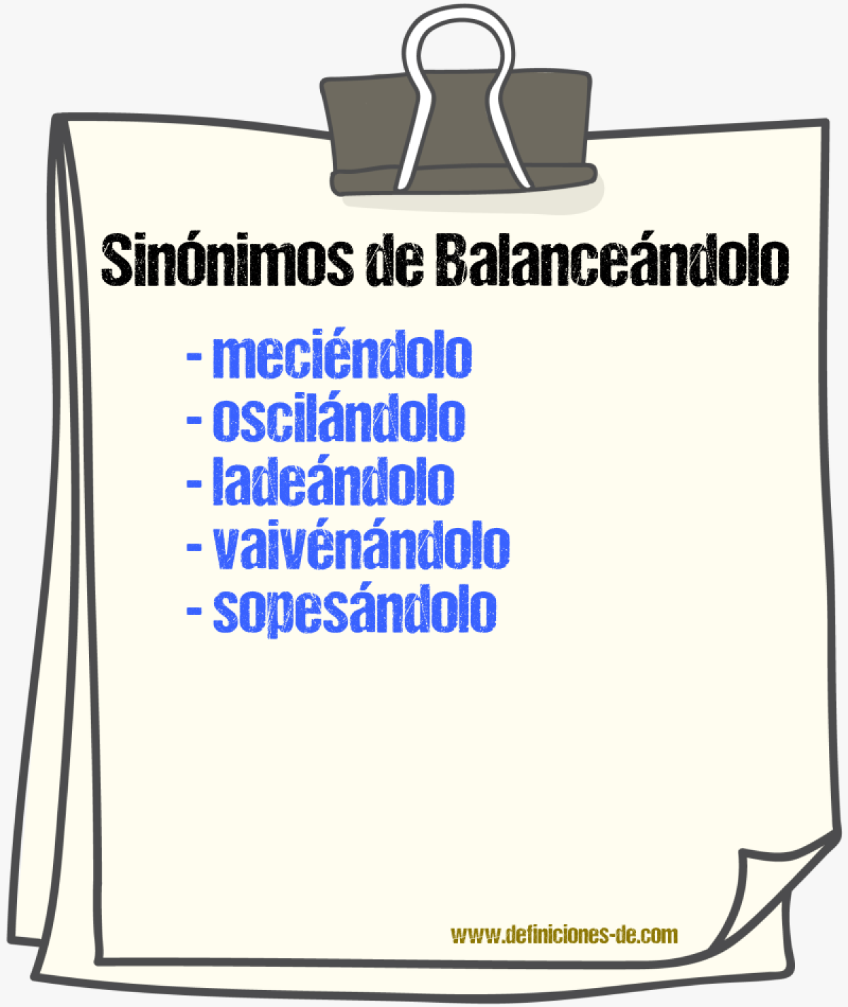 Sinónimos de balanceándolo