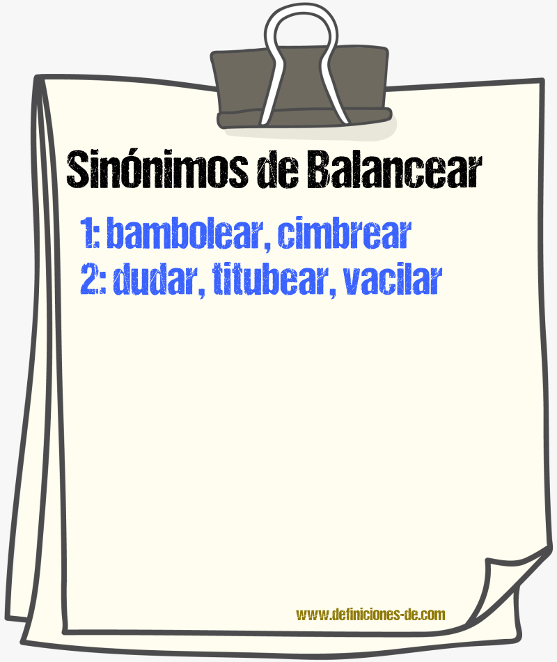 Sinnimos de balancear