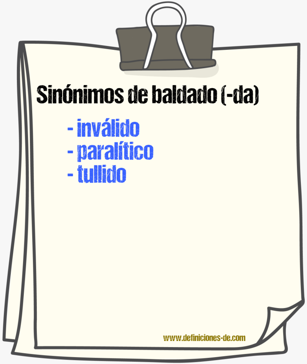 Sinnimos de baldado