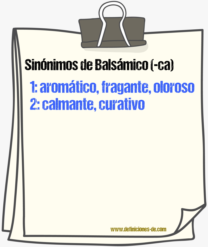 Sinnimos de balsmico