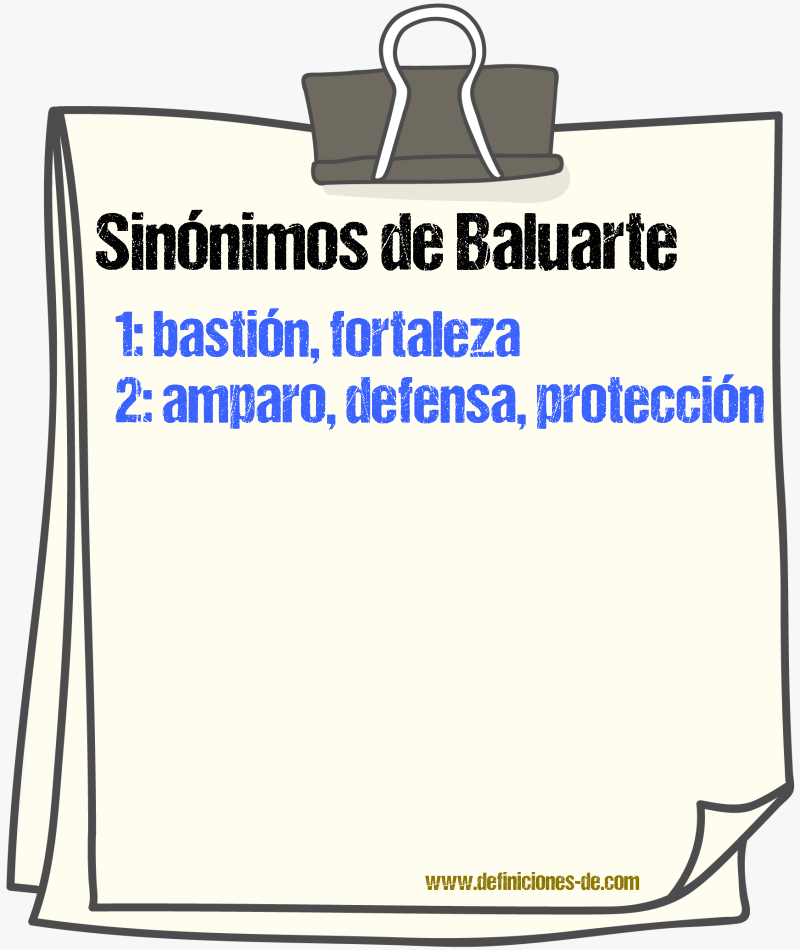 Sinnimos de baluarte