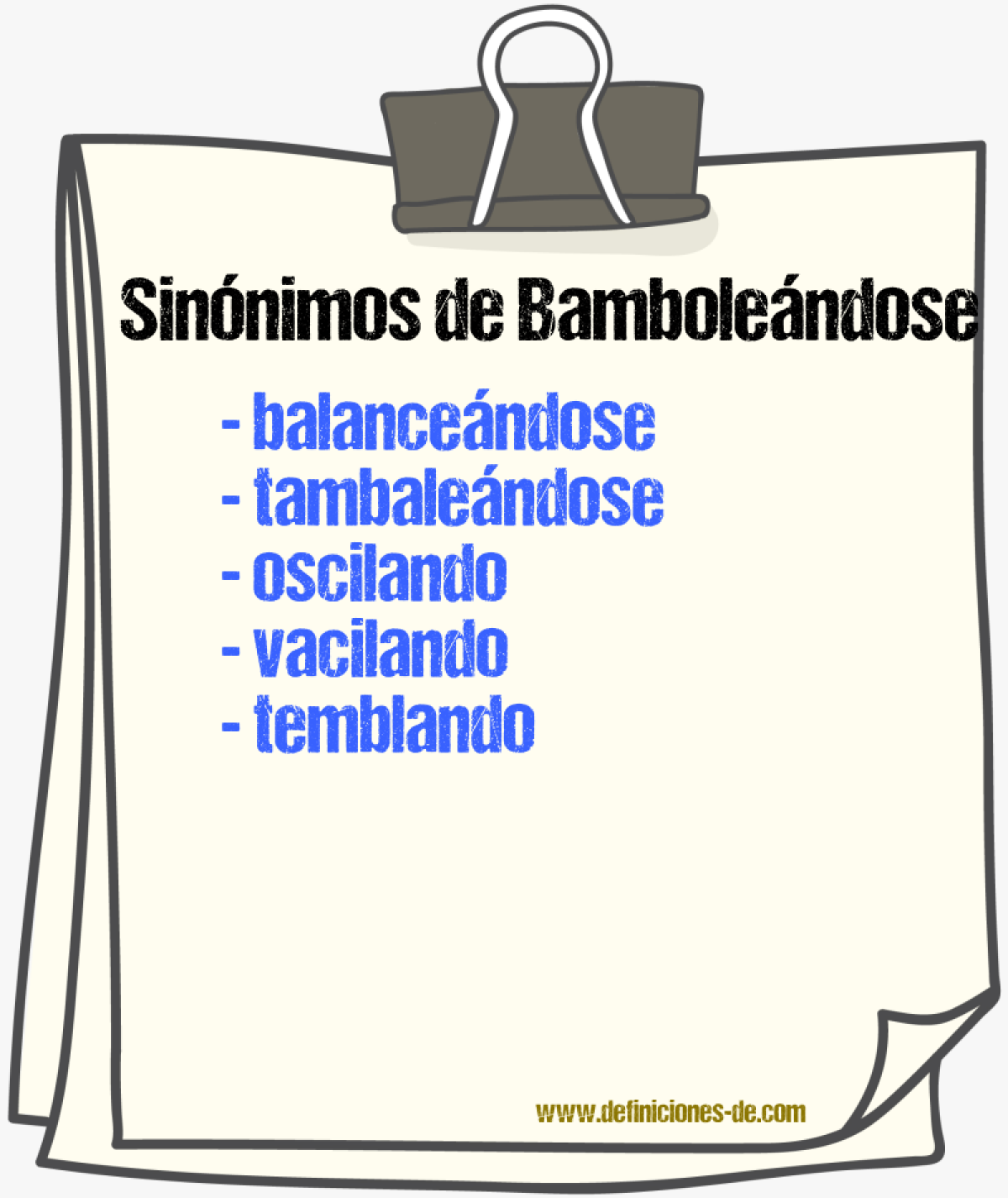 Sinónimos de bamboleándose