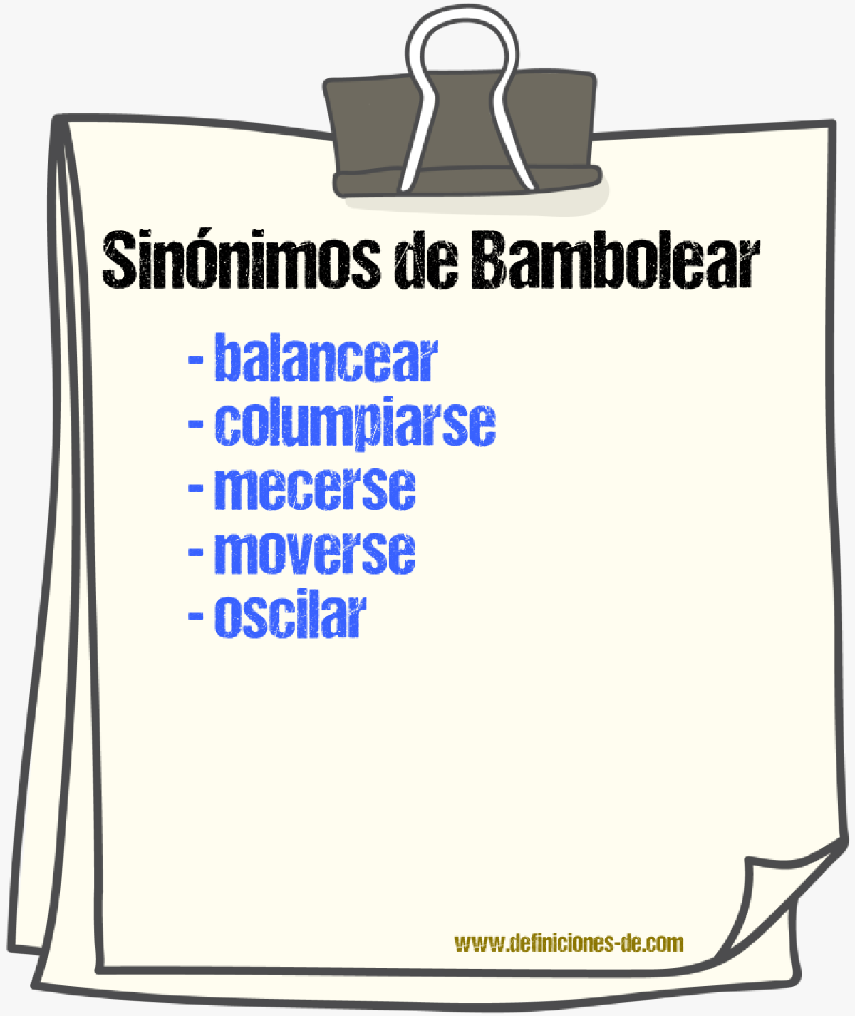 Sinnimos de bambolear