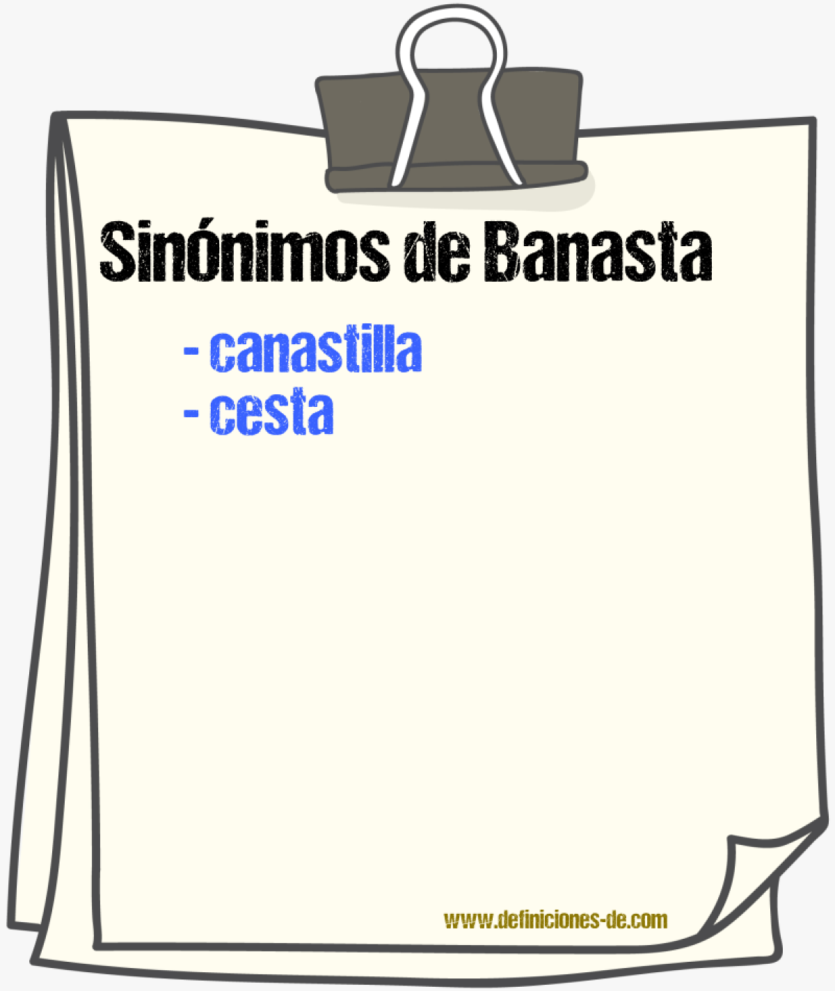 Sinnimos de banasta