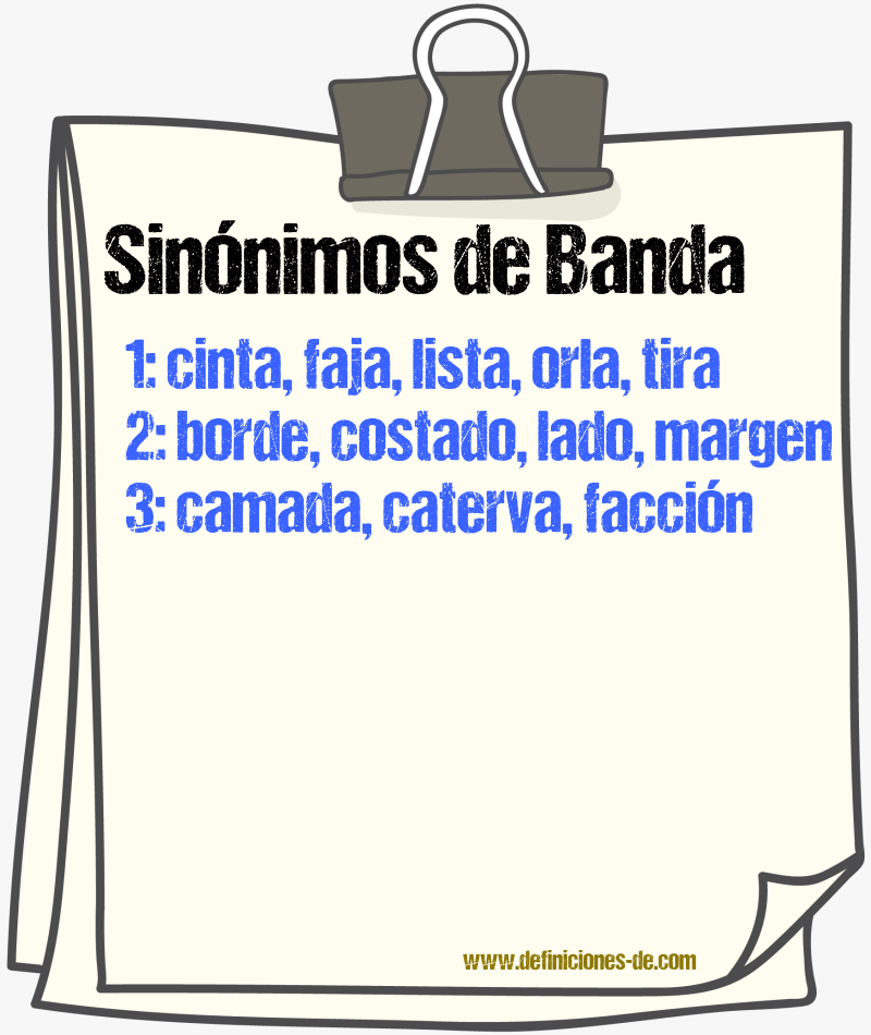 Sinnimos de banda