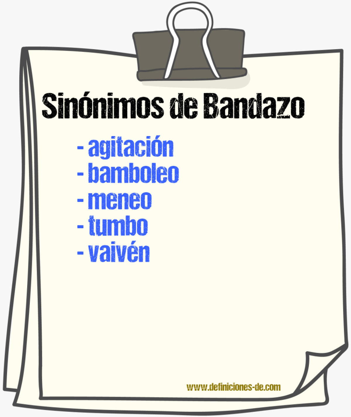 Sinnimos de bandazo