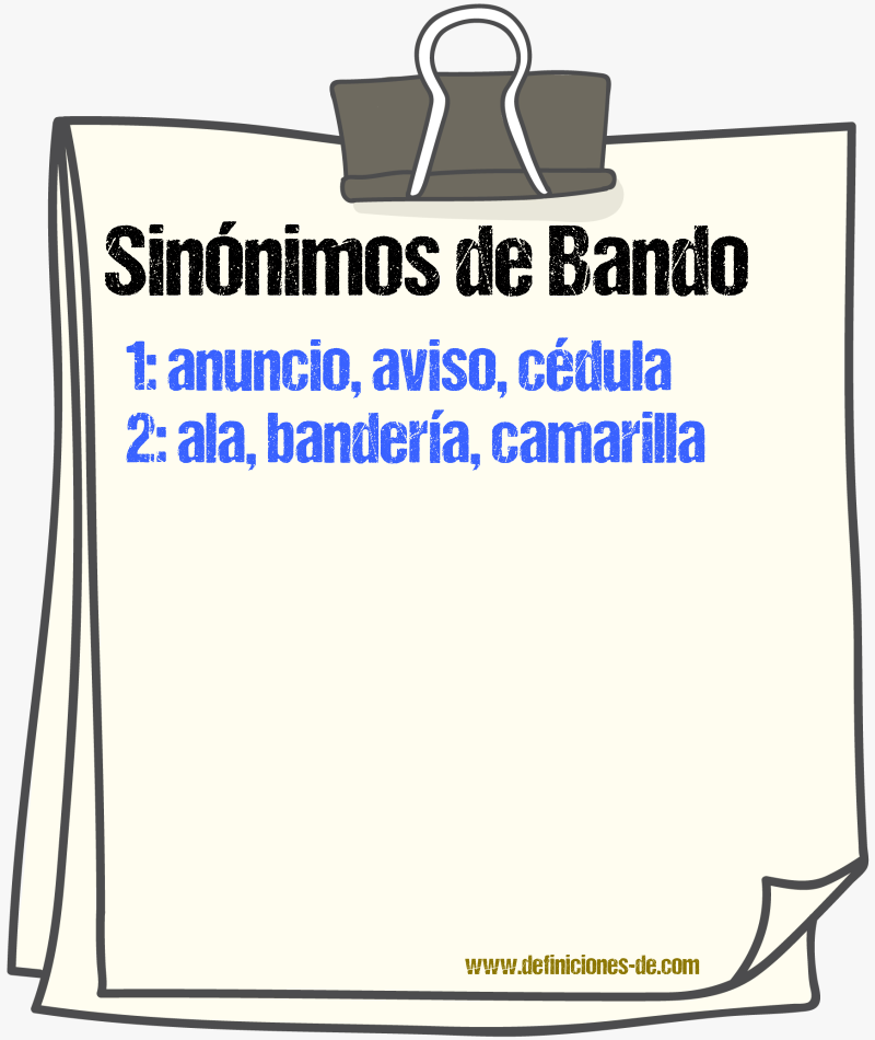 Sinnimos de bando