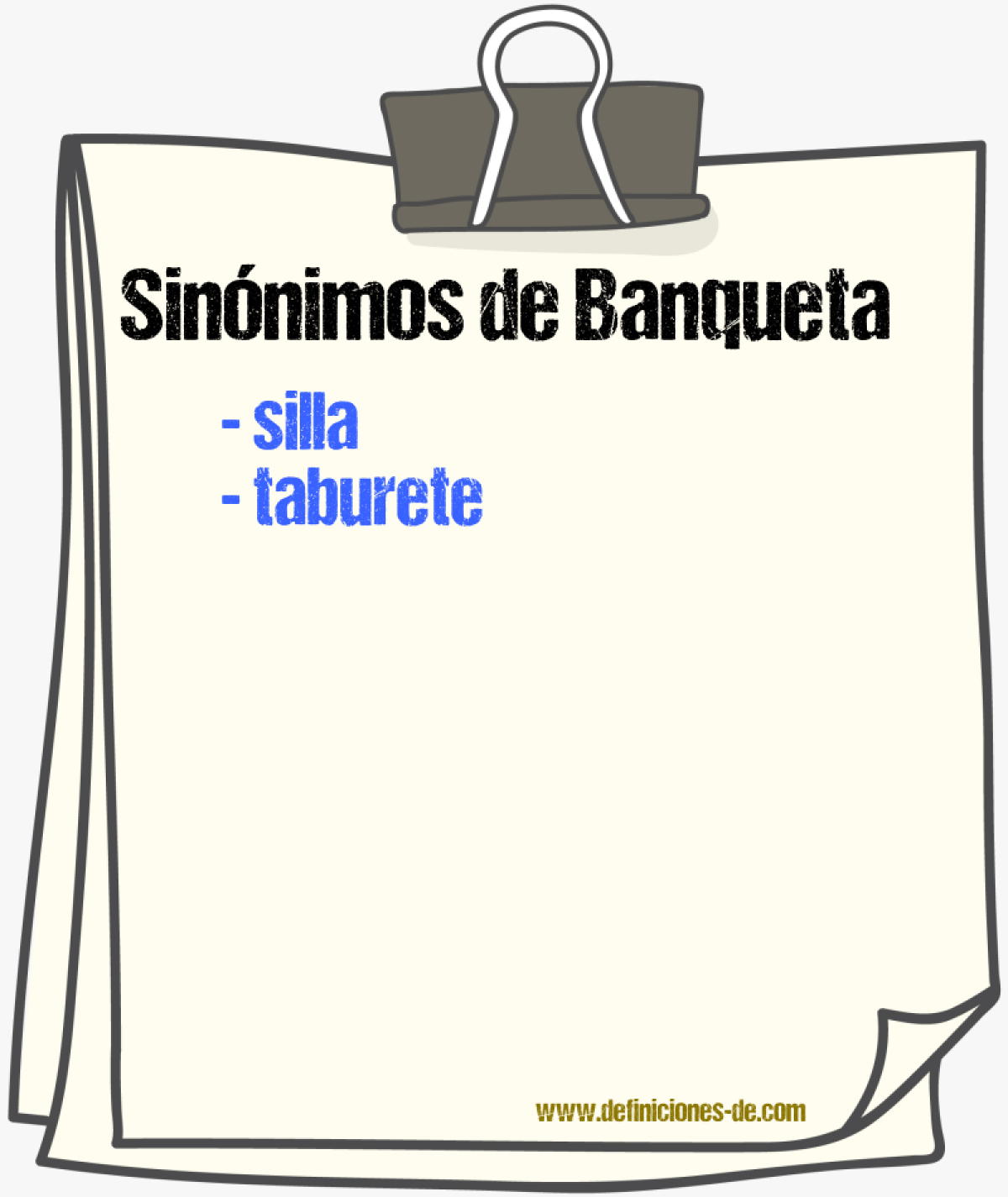 Sinnimos de banqueta