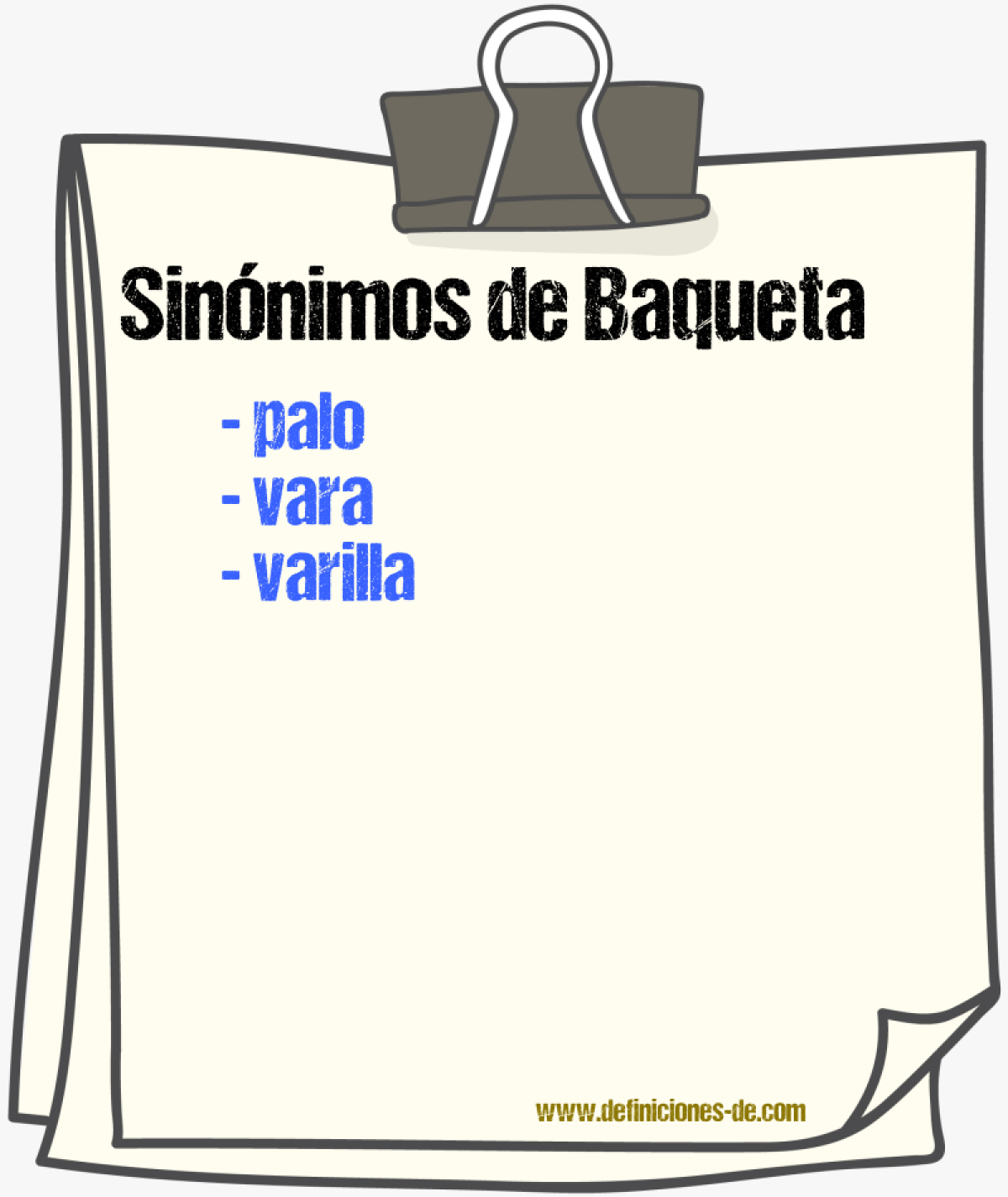 Sinnimos de baqueta