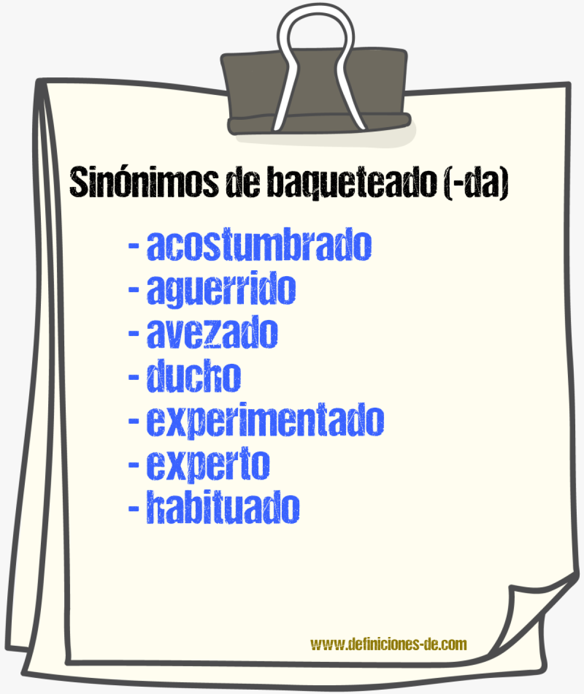 Sinnimos de baqueteado