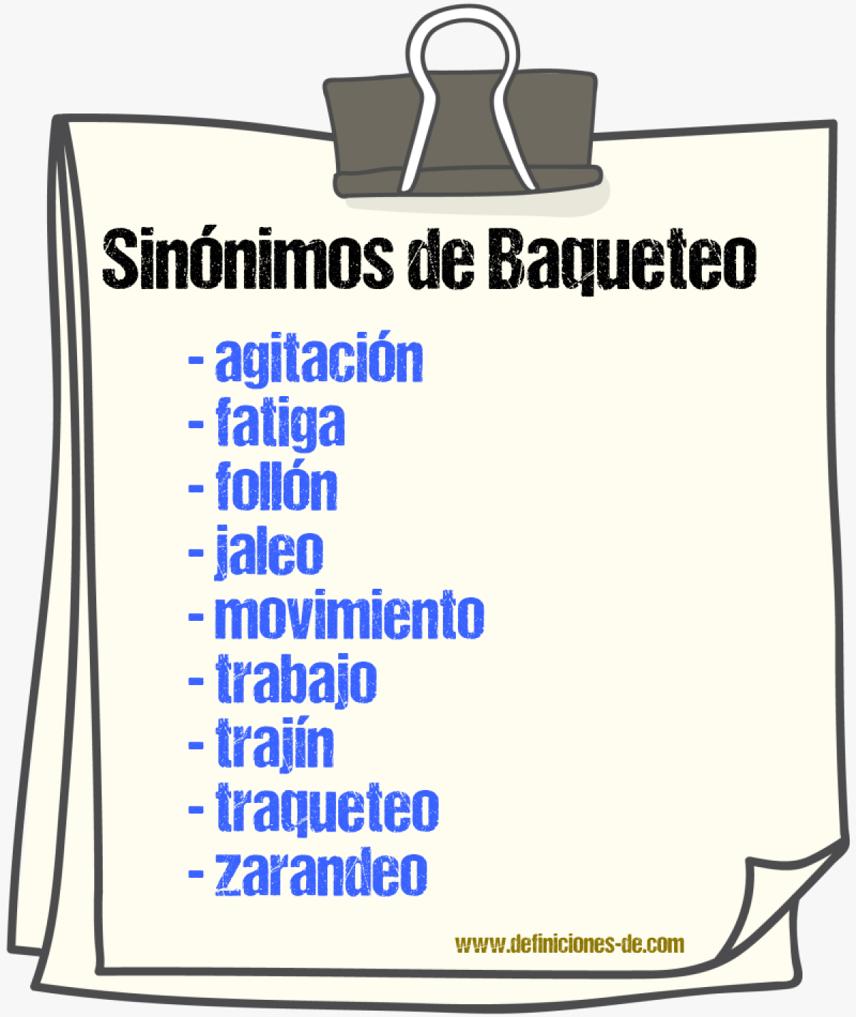 Sinnimos de baqueteo