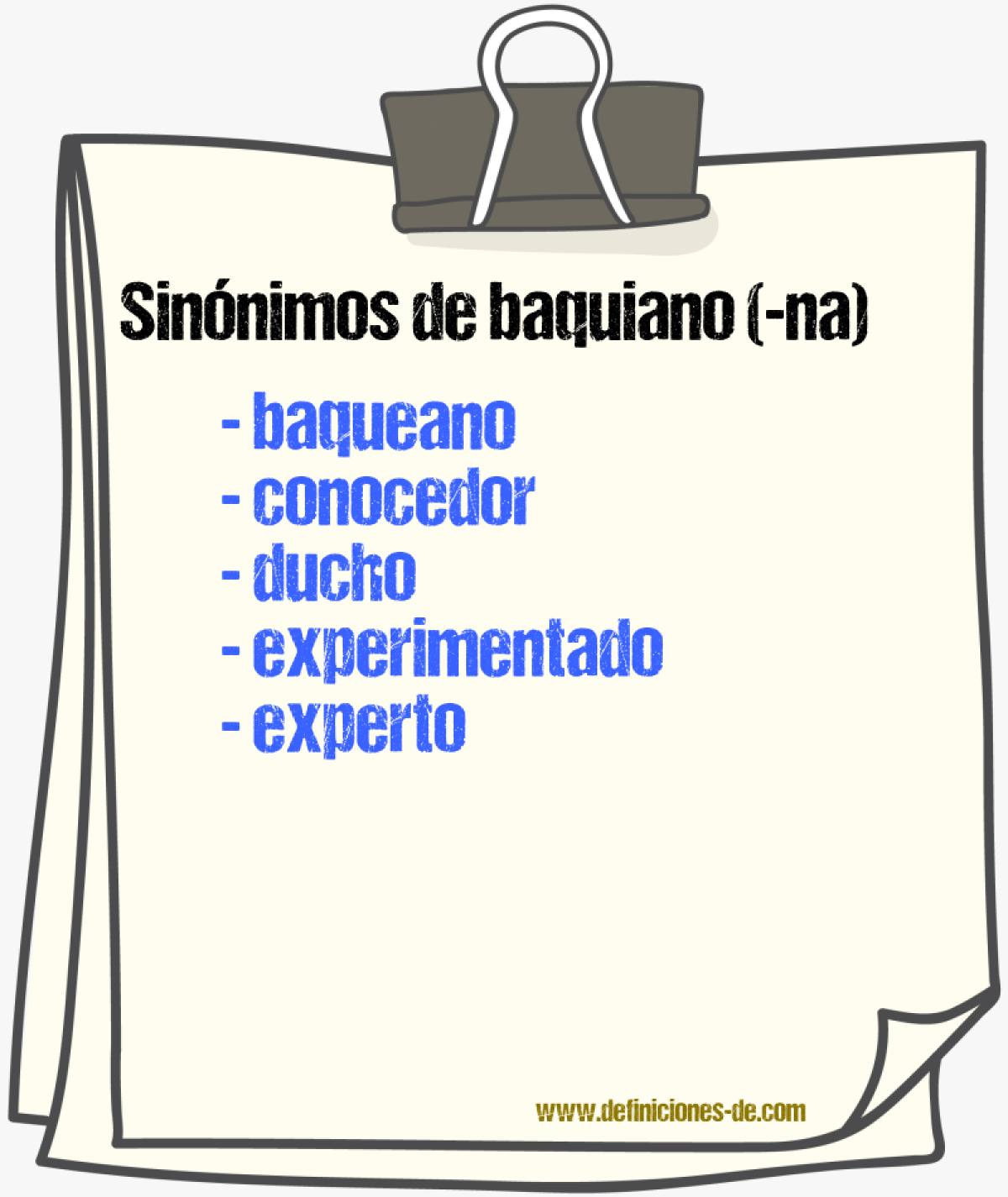 Sinnimos de baquiano