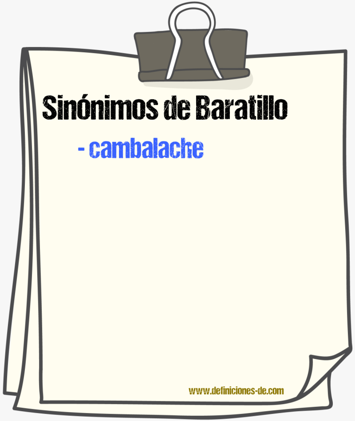 Sinnimos de baratillo