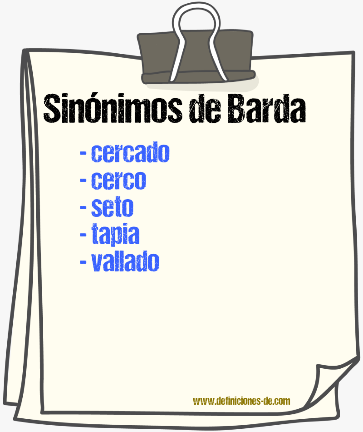 Sinnimos de barda