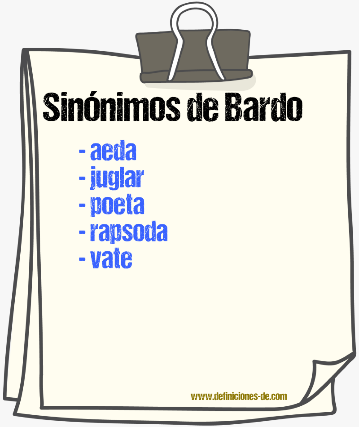 Sinnimos de bardo