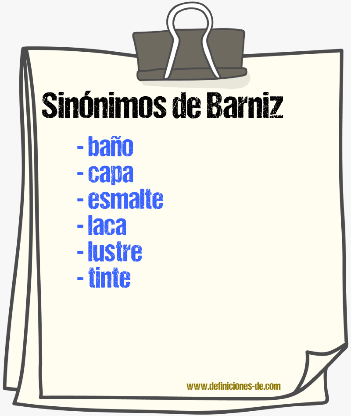 Sinnimos de barniz