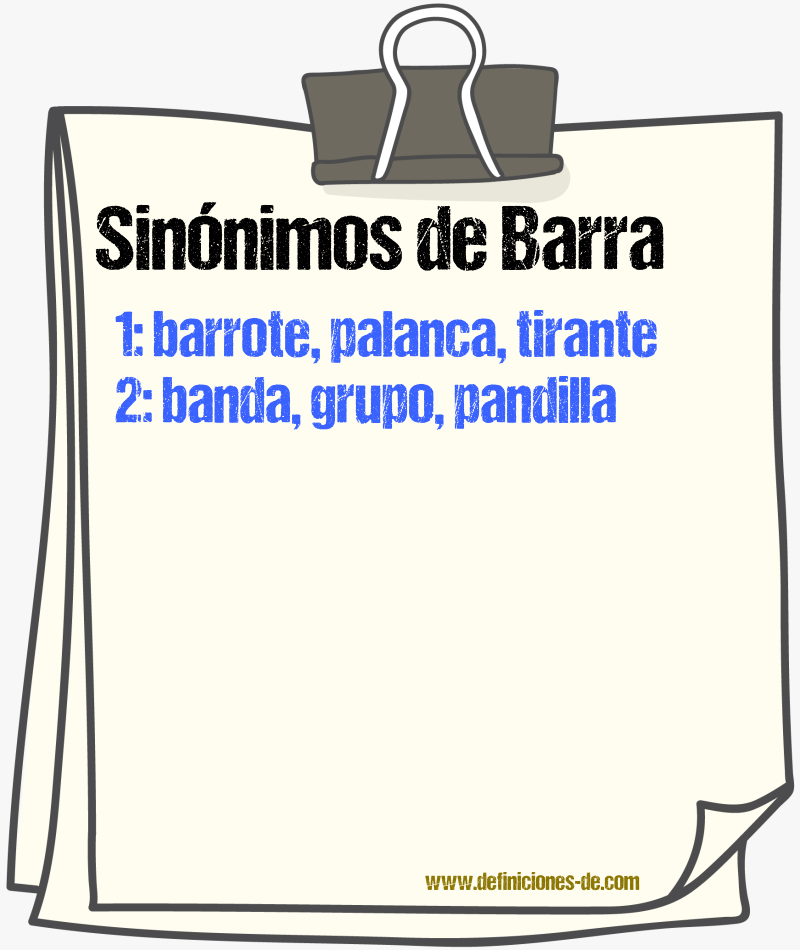 Sinnimos de barra