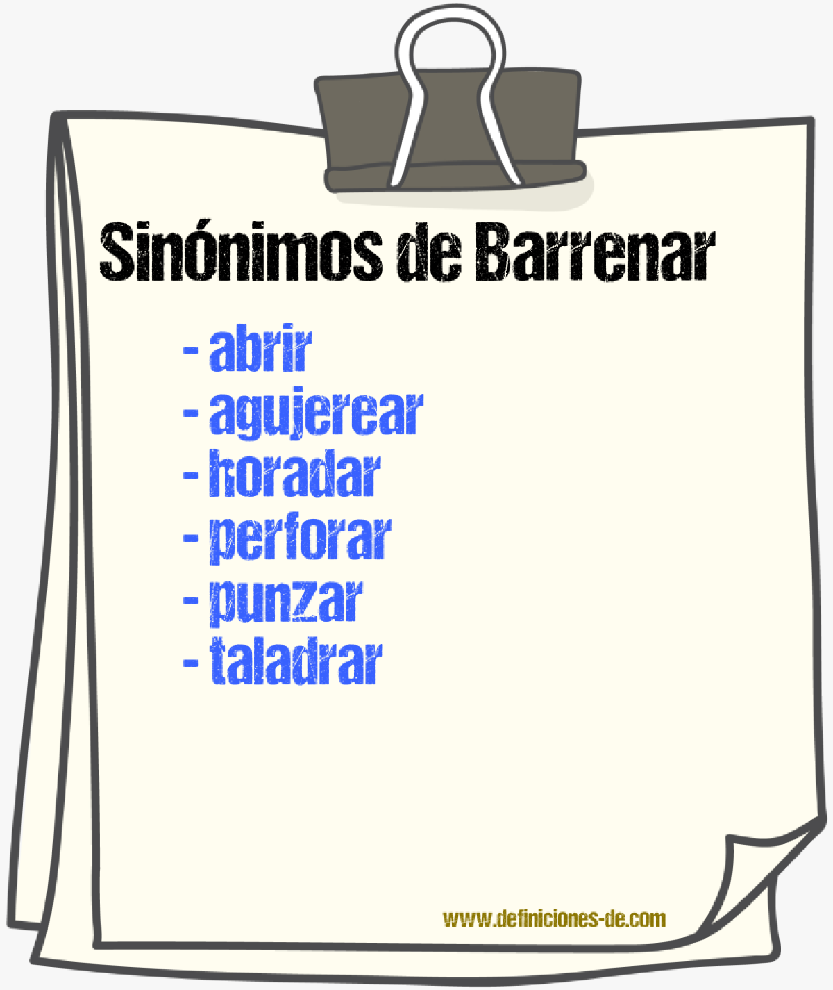 Sinnimos de barrenar