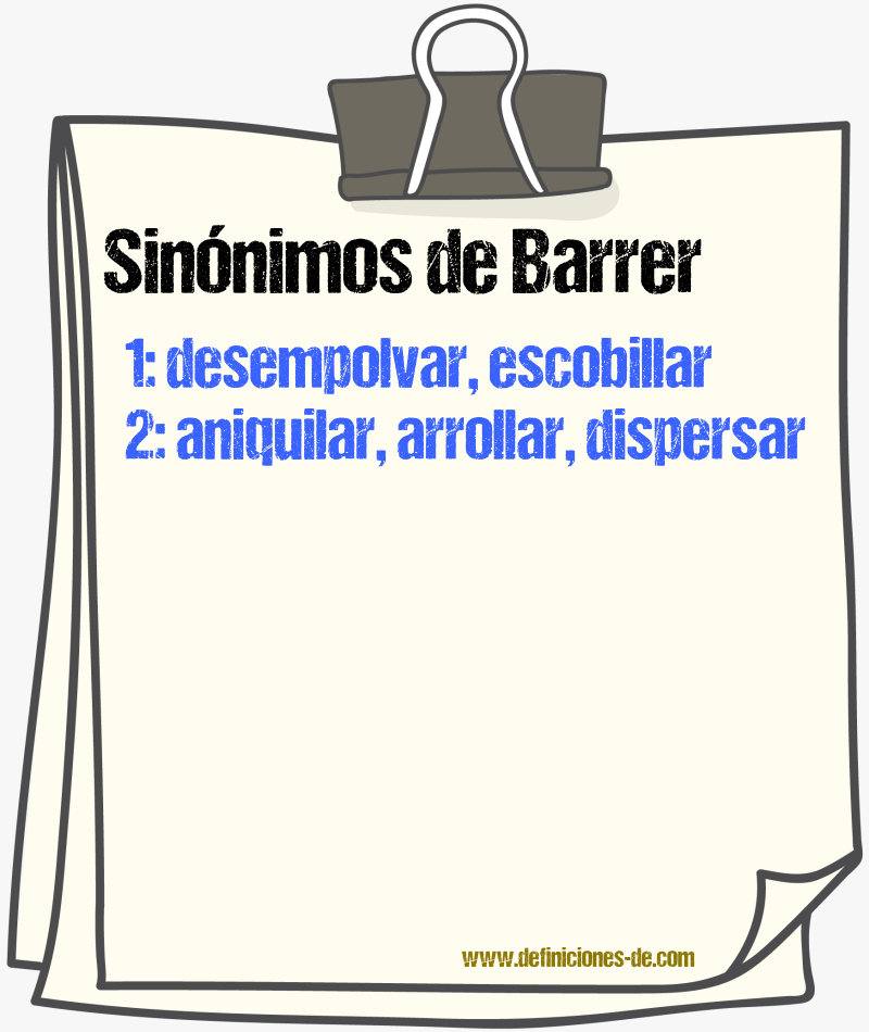 Sinnimos de barrer