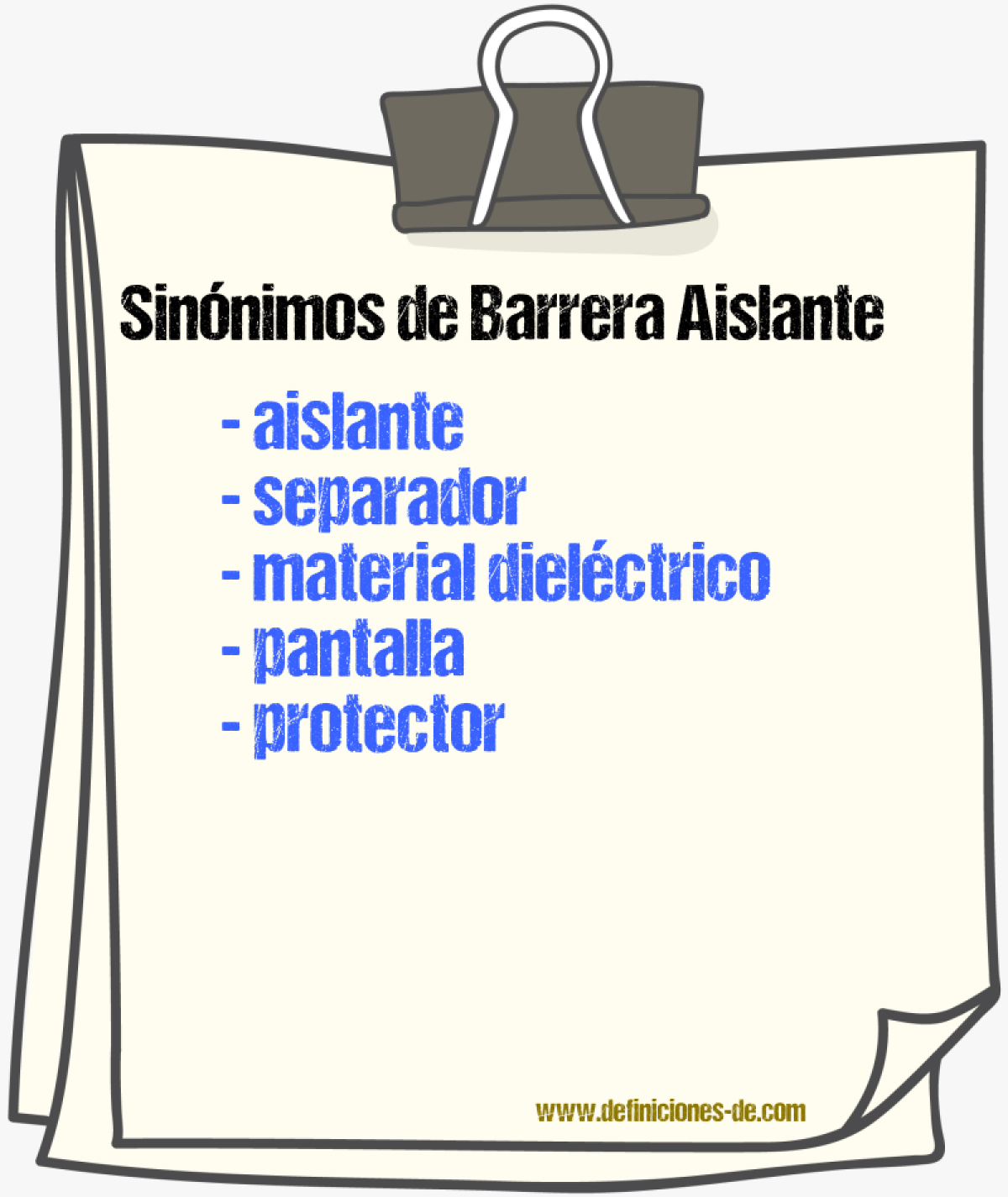 Sinónimos de barrera aislante