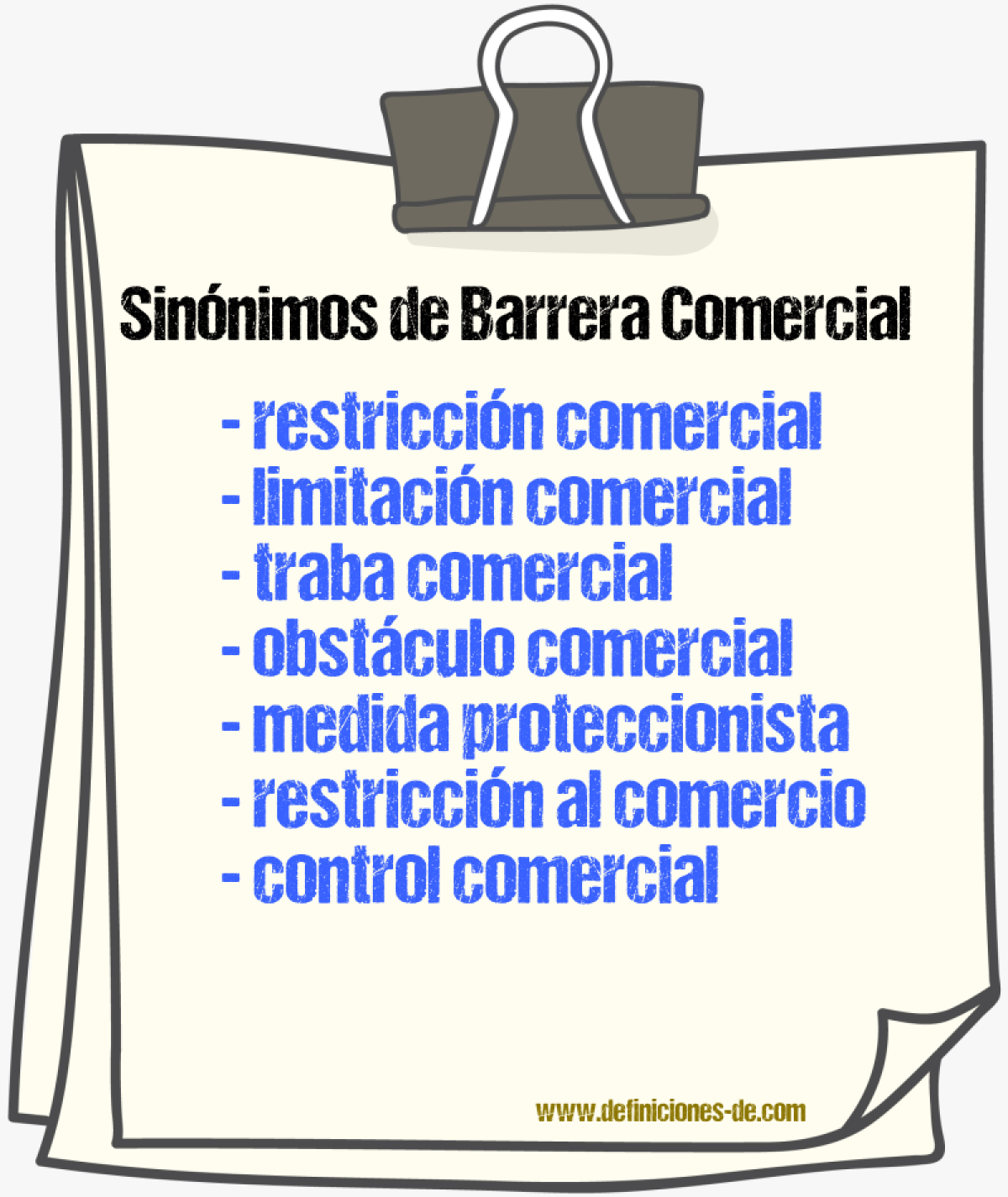 Sinónimos de barrera comercial