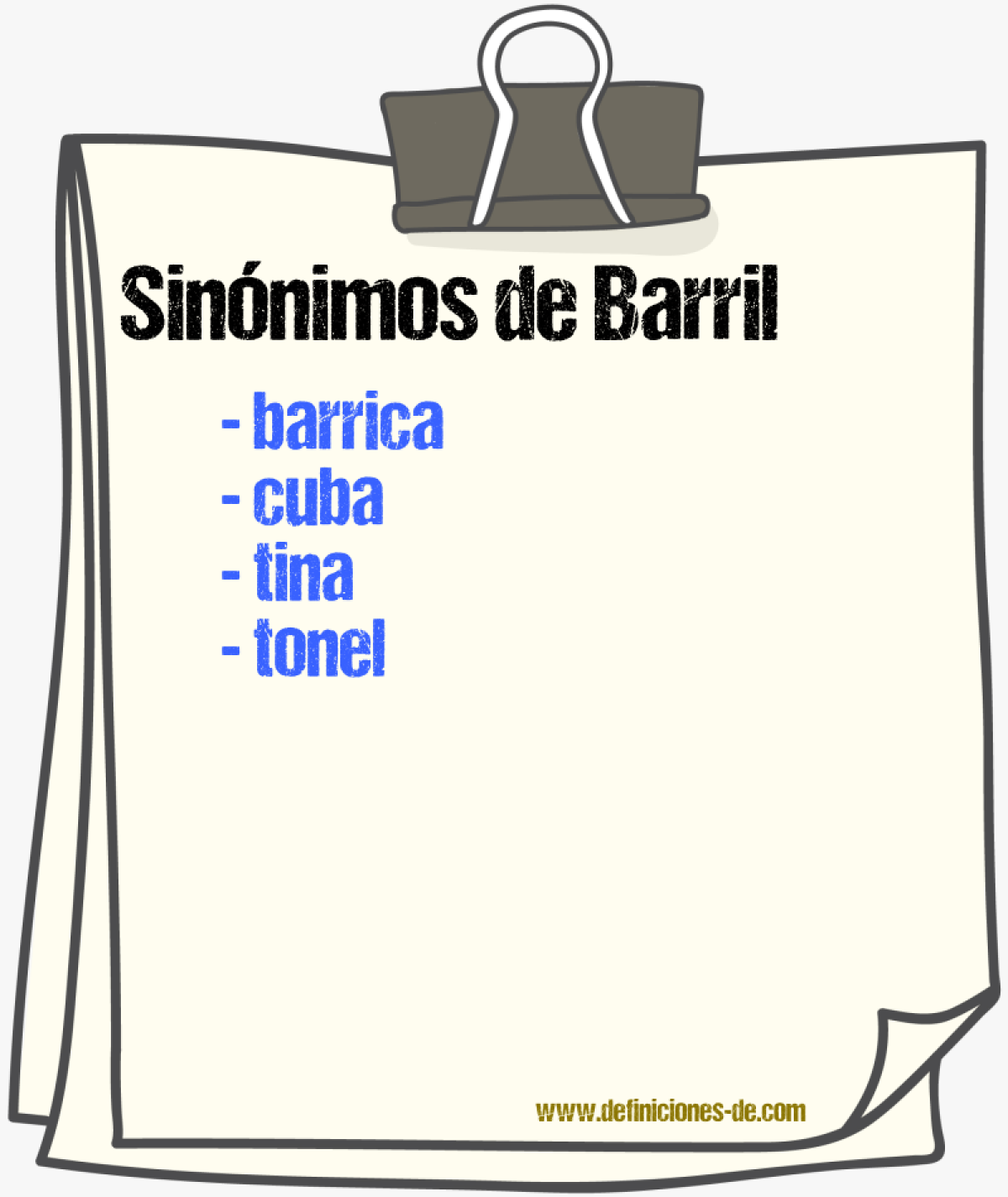 Sinnimos de barril