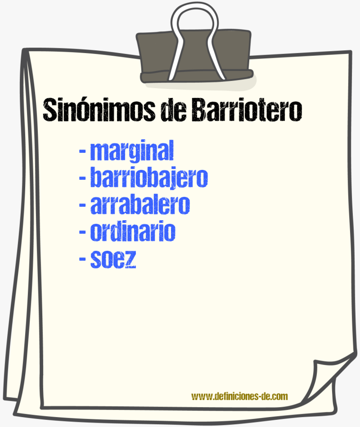 Sinnimos de barriotero