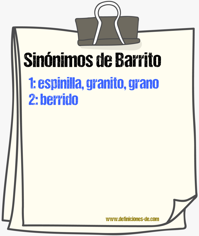 Sinnimos de barrito