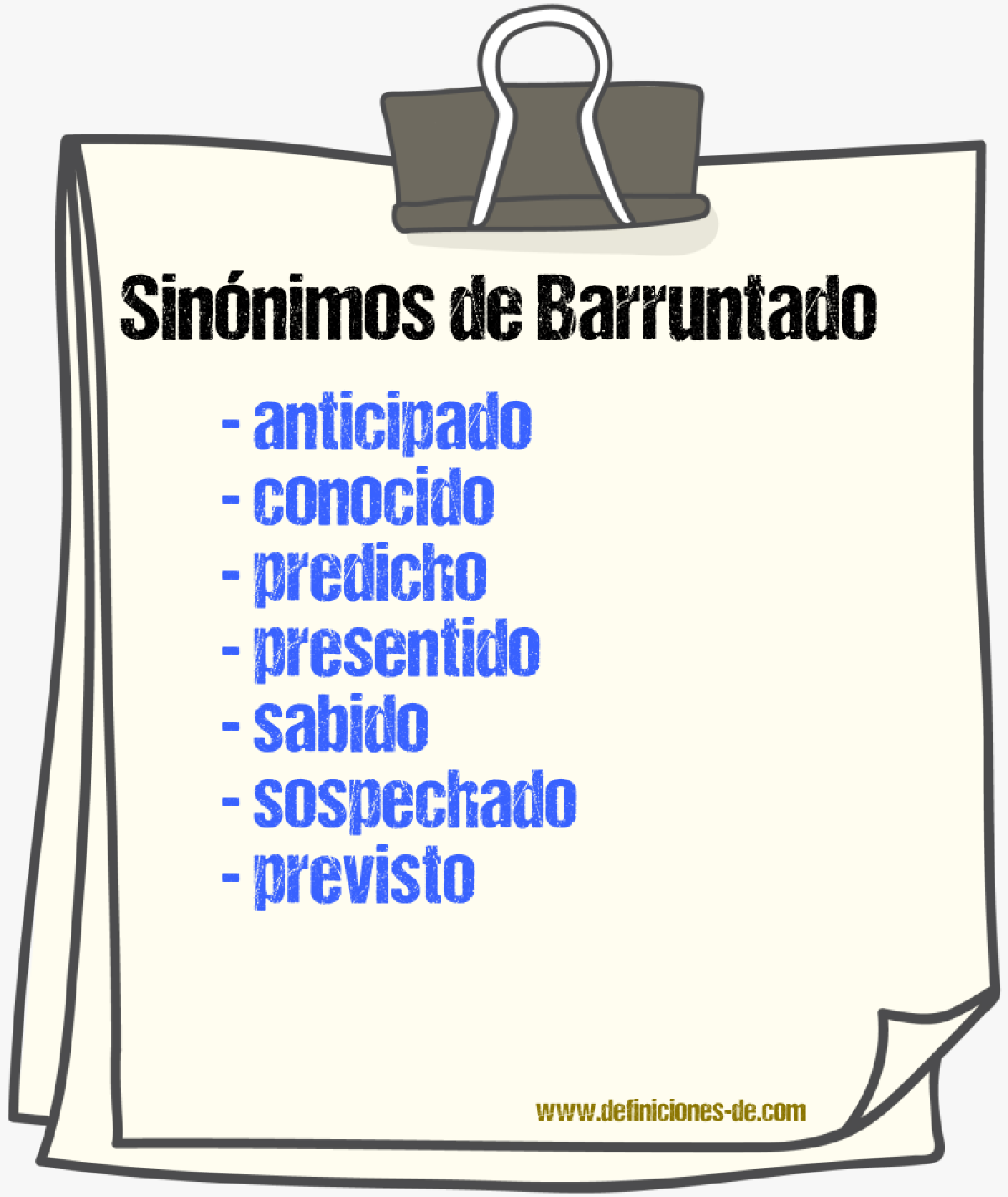 Sinnimos de barruntado