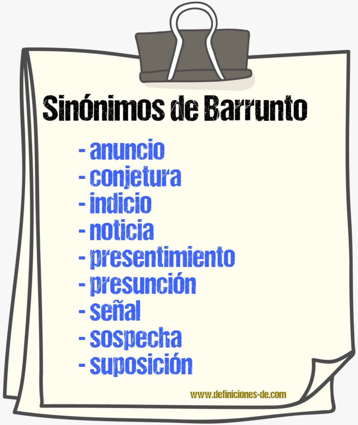 Sinnimos de barrunto