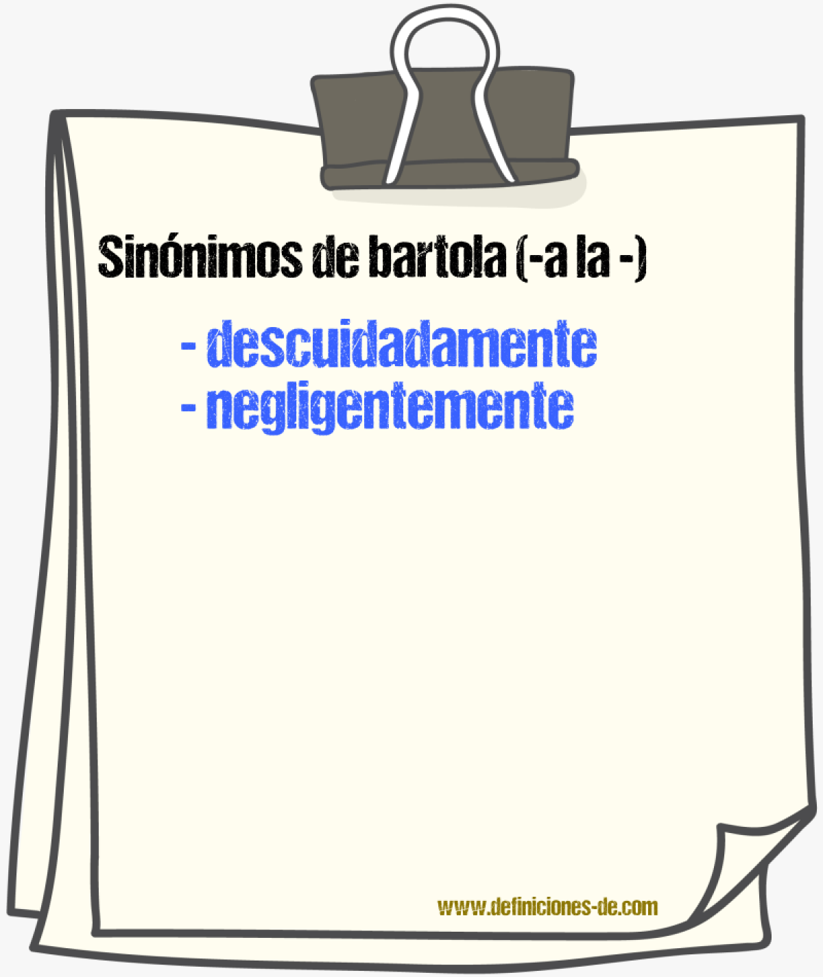 Sinnimos de bartola