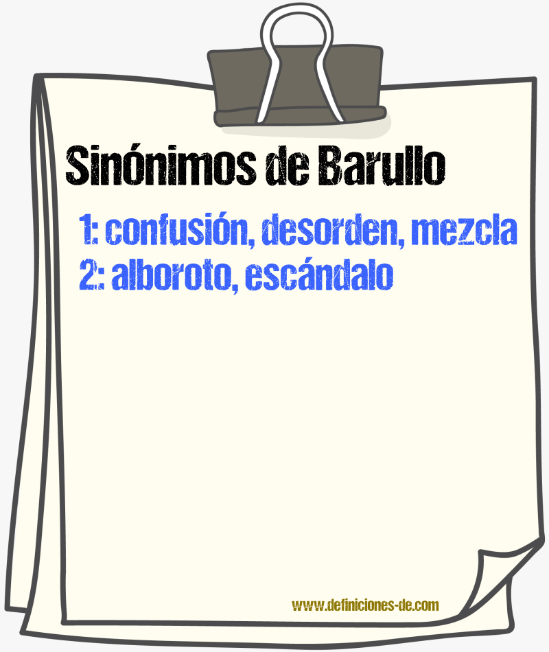 Sinnimos de barullo