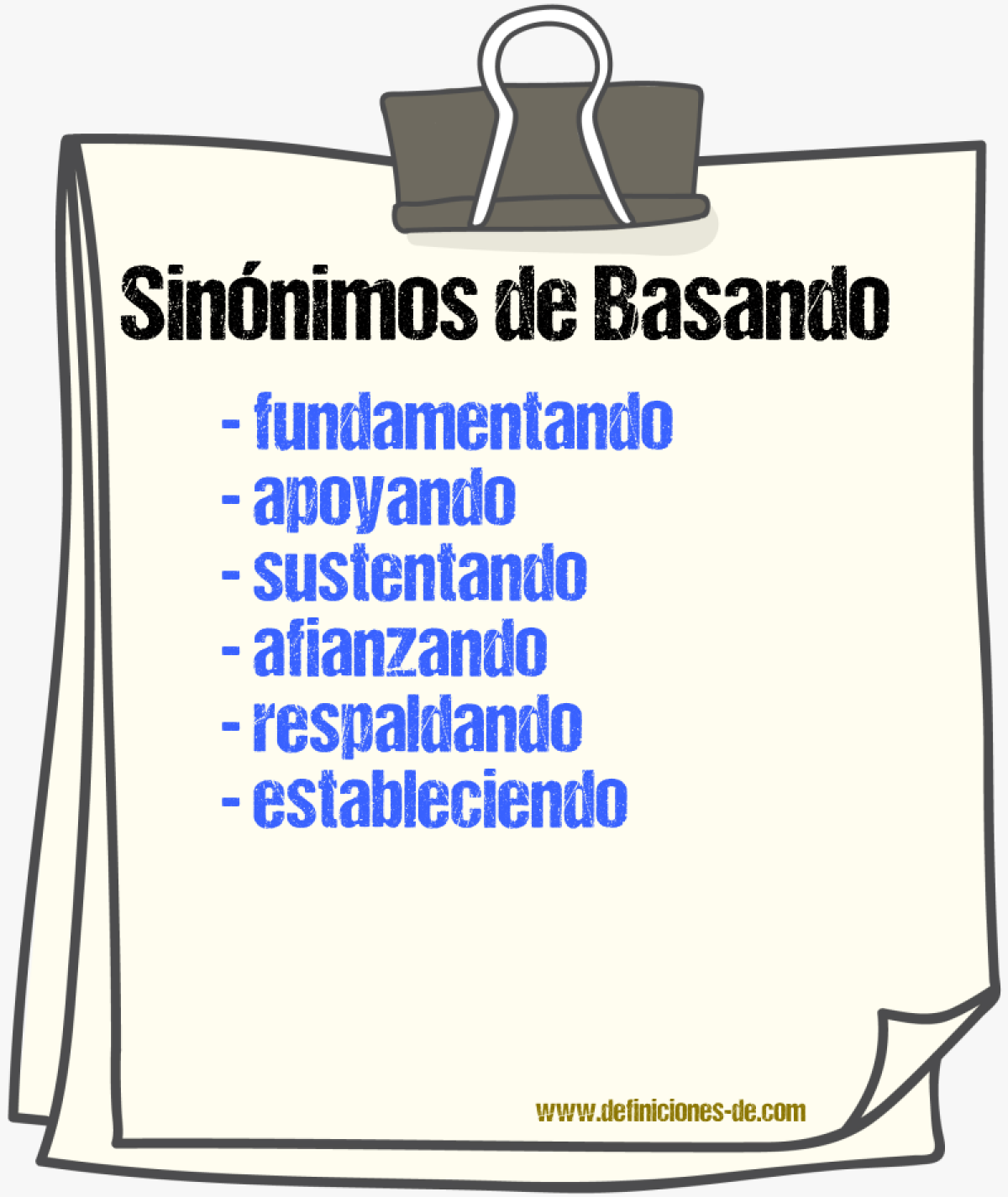 Sinónimos de basando
