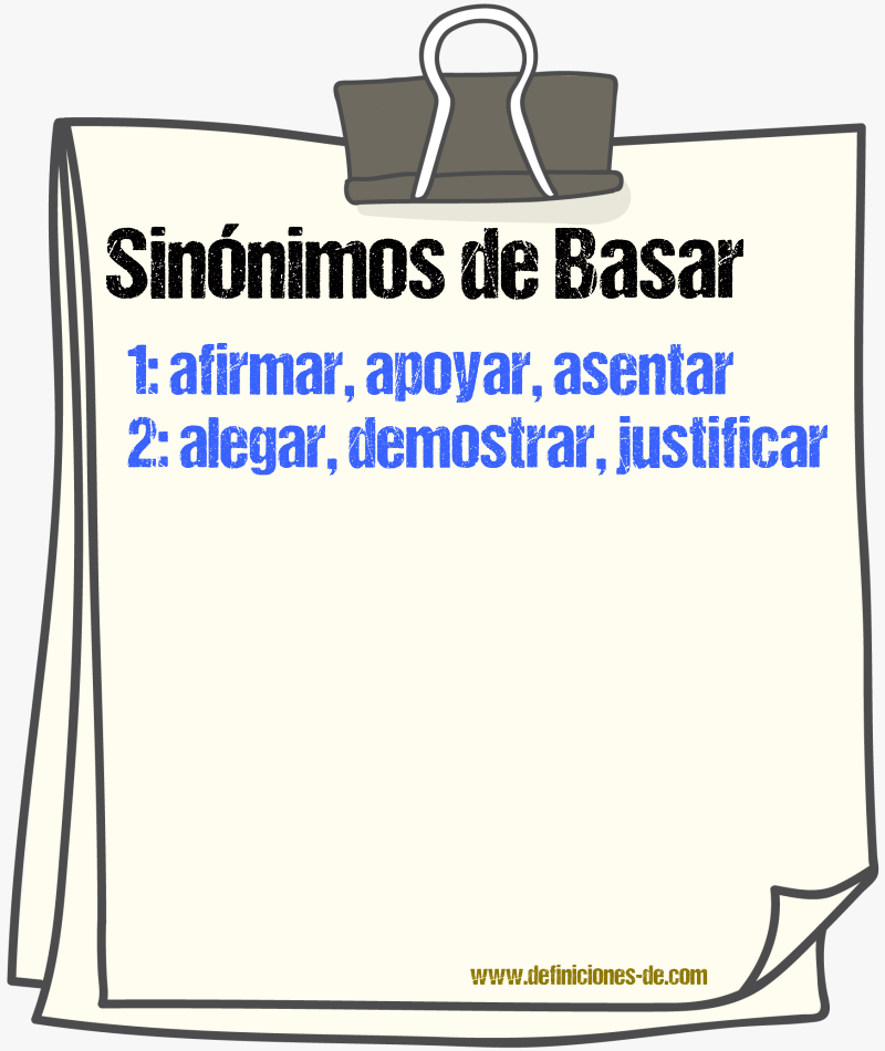 Sinnimos de basar