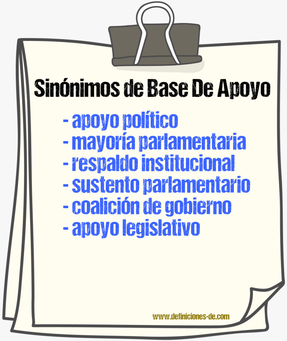 Sinónimos de base de apoyo