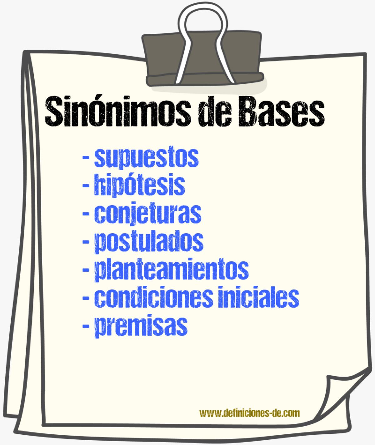 Sinónimos de bases