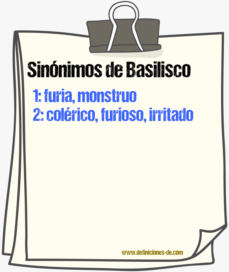 Sinnimos de basilisco