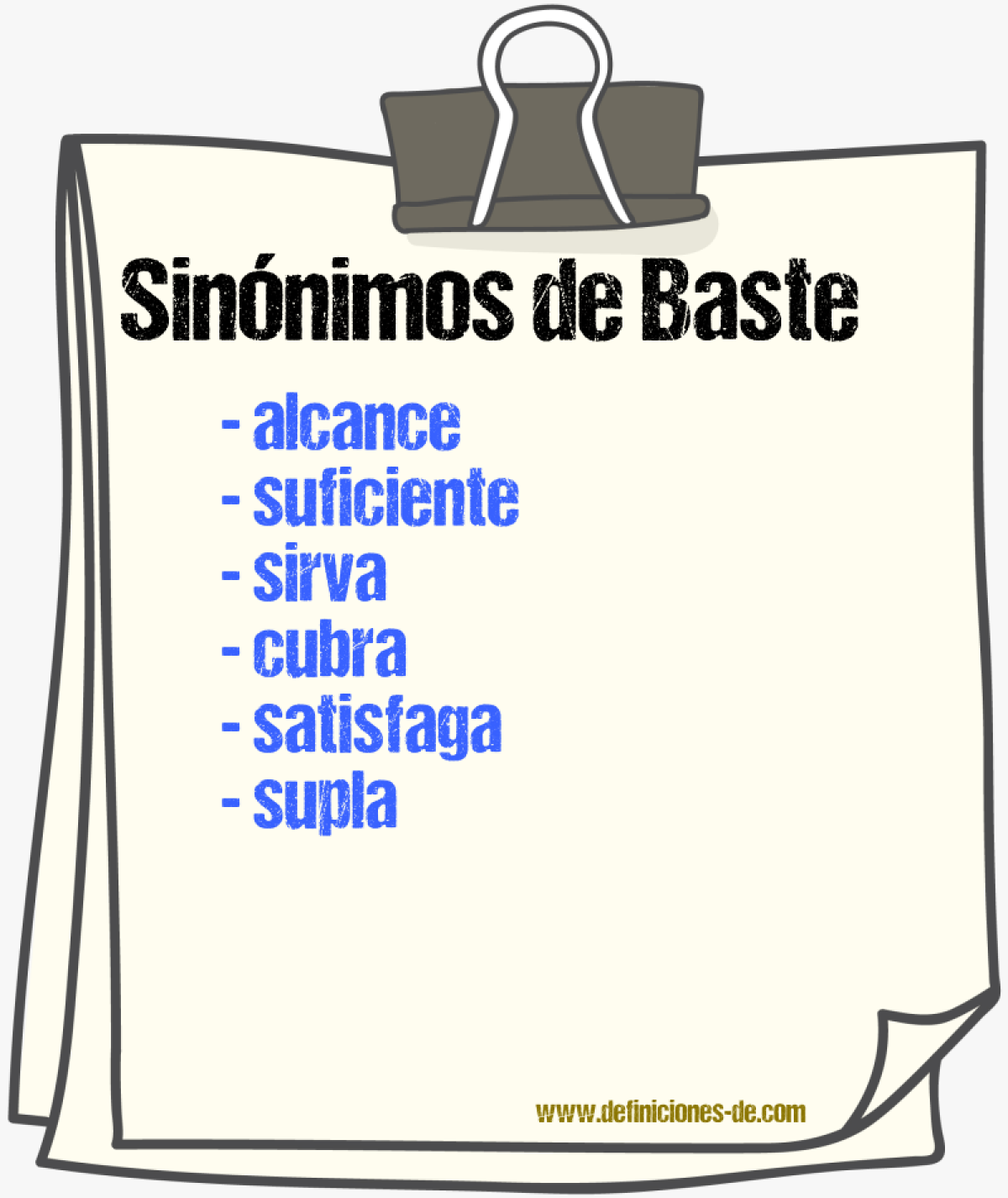 Sinónimos de baste