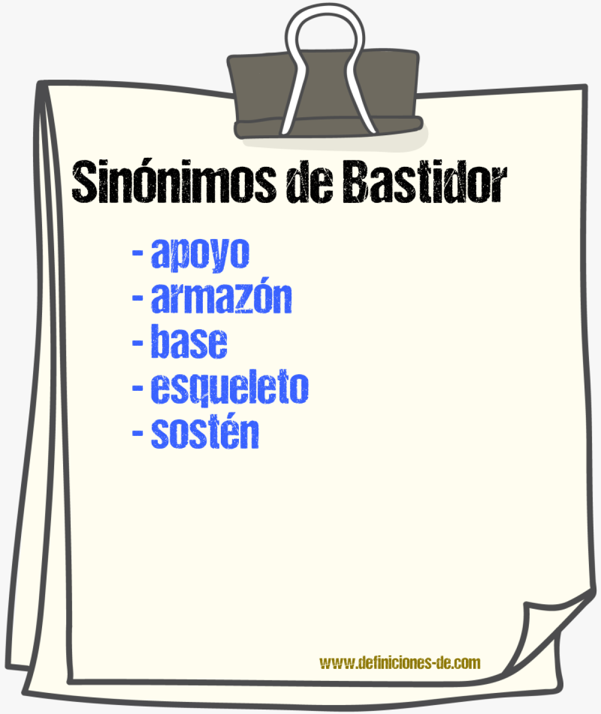 Sinnimos de bastidor