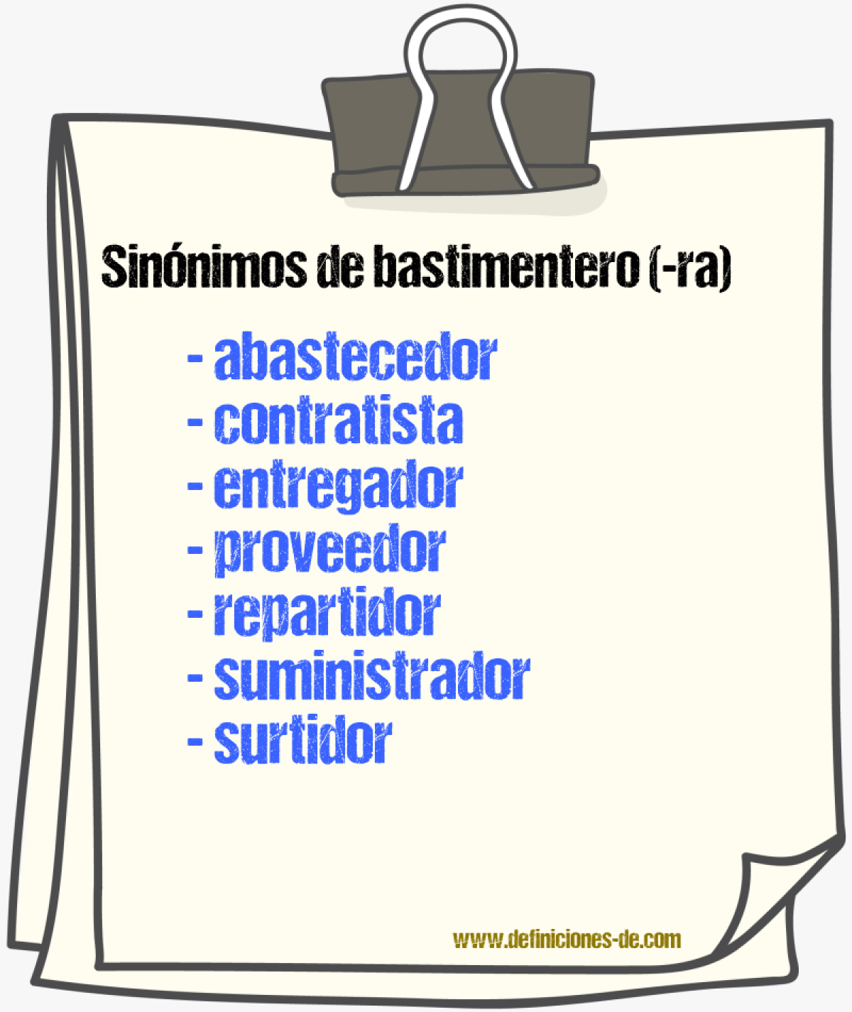 Sinnimos de bastimentero