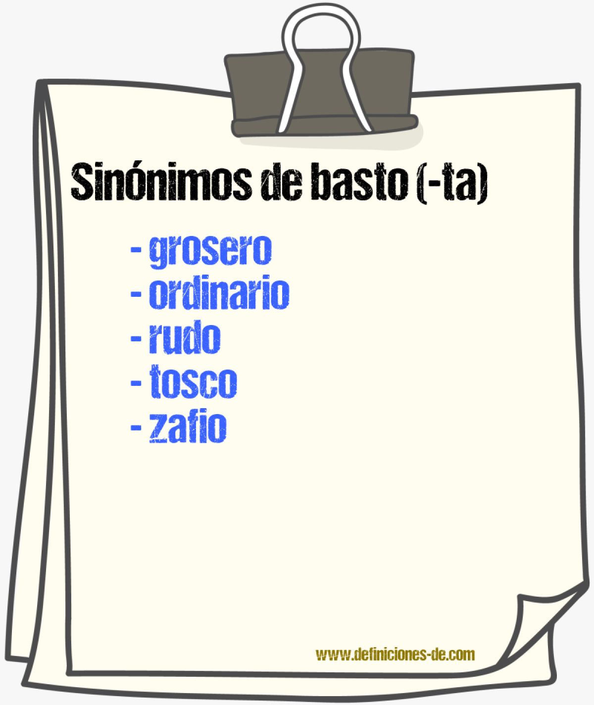 Sinnimos de basto