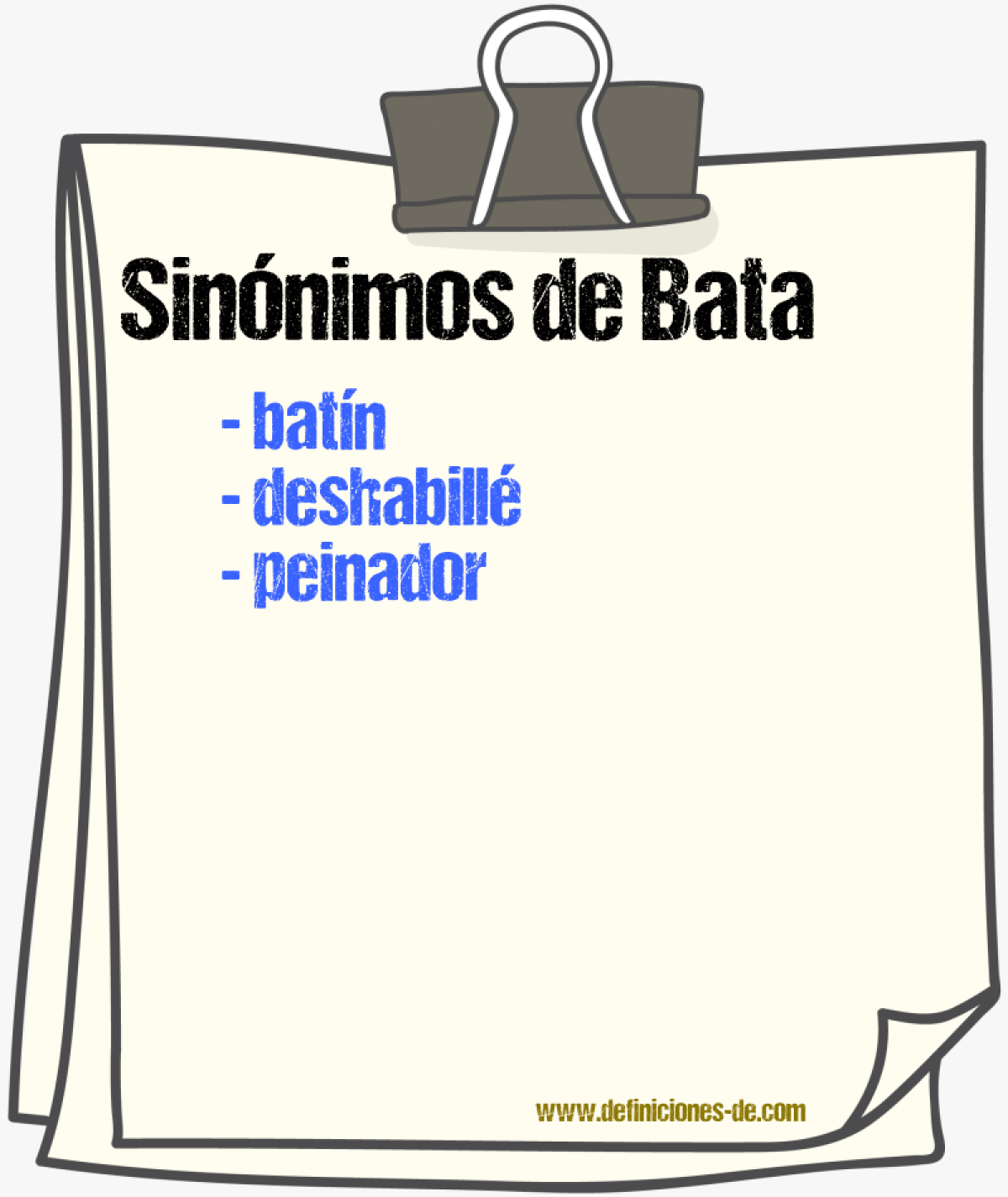 Sinnimos de bata