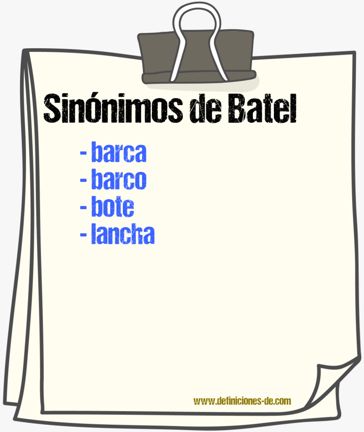 Sinnimos de batel