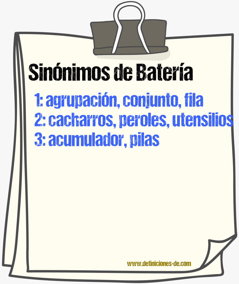 Sinnimos de batera